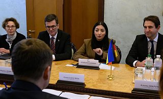 Entwicklungsministerin Reem Alabali Radovan reiste nach Kiew. - Hendrik Schmidt/dpa