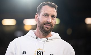 Mitch Kniat ist seit Arminias Pokalauftritten auch in den Medien ein gefragter Mann. - Teresa Kroeger