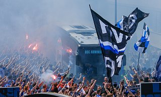 Der DSC wird aller Voraussicht nach mit dem Mannschaftsbus nach Berlin zum DFB-Pokalfinale reisen. - Andreas Zobe