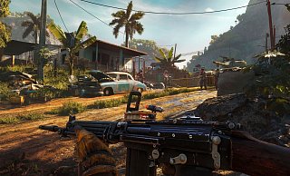 Sieht aus wie Kuba, ist aber die fiktive Karibikinsel Yara. Wir sind den Rebellen beigetreten und versuchen nun, die unterjochte Insel zu befreien.  - Ubisoft