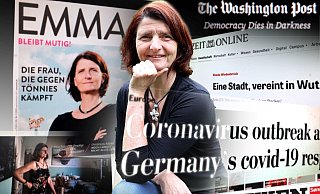 Mit dem Corona-Ausbruch bei Tönnies waren nationale und internaionale Journalisten plötzlich sehr an Inge Bultschnieder interessiert. Mit der Interessengemeinschaft "Werkfaiträge" engagiert sie sich seit neun Jahren für Werkvertragsarbeiter. - Marion Pokorra-Brockschmidt/Montage: Andreas Frücht