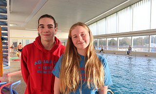 Tino Homburg und Julie Brand vom Jugendvorstand des SC Aquarius haben eine neue Umfrage unter Schülern vorgestellt. - Judith Gladow