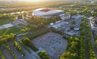 Das Umfeld der Leipziger Red Bull Arena soll mit Blick auf eine deutsche Olympia-Bewerbung umgebaut werden. - Jan Woitas/dpa