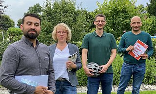 Über ihre Erfahrungen als Migranten und Ziele bei der Kommunalwahl 2020 haben diskutiert (von links) Malek Nohmann (Jusos), Alexandra Hellmann (FDP), Christos Zioudas (Grüne) und Hussien Khedr (SPD). Die CDU hat derzeit niemanden mit Migrationshintergrund in ihren Reihen. Der UWG-Kandidat war im Urlaub. - Alexander Jenniches