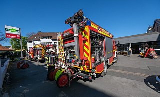 Feuerwehreinsatz an Bielefelder Supermarkt. - Andreas Zobe