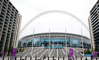 Der Ort des Endspiels: Das Londoner Wembley-Stadion. - Foto: Zac Goodwin/PA Wire/dpa