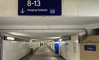 Im 75 Meter langen Tunnel ist Roller- und Radfahren verboten. Ein kleines Schild am Rand weist darauf hin. - Dirk Windmöller