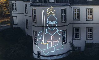 700 Jahre Vorstenburg wird in Fürstenberg auch mit einer Lasershow gefeiert. - Justus Weitekamp/Valerie Schäfers