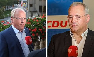 Im Interview bei der NW: Pit Clausen (SPD) und Ralf Nettelstroth (CDU). Die beiden sehen sich am 27. September in einer Stichwahl wieder.  - NW