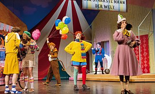 2024 begeisterte Pippi Langstrumpf die Besucher mit den Darstellern (v.l.) Janis Kuhnt, Susanne Schieffer, Luise Kinner, Gesa Schermuly, Oliver Baierl und Stefan Imholz - Philipp Ottendörfer