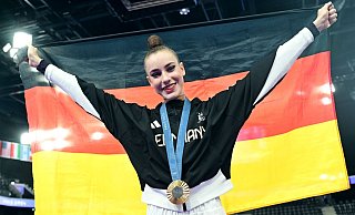 Olympiasiegerin Darja Varfolomeev soll der Star der Heim-WM 2026 werden. - Sina Schuldt/dpa