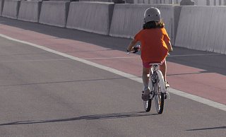 Das Mädchen war auf einem Rad unterwegs. - (Symbolbild): Pixabay