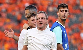 Österreichs Trainer Ralf Rangnick feierte seinen 66. Geburtstag. - Andreas Gora/dpa