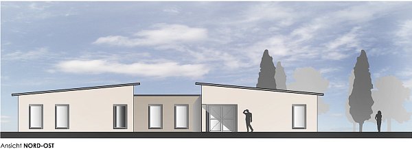 Das neue Gebäude wird ein flaches, einstöckiges Haus.