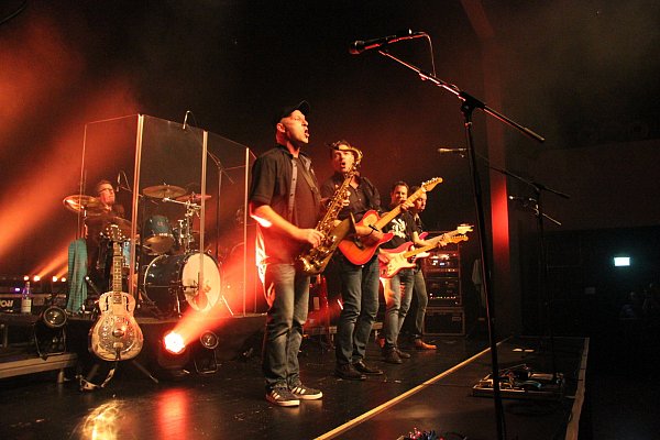 Zwei Abende ausverkauft: Für die Tribute-Band "Dire Strats" waren die beiden Auftritte in der Löhner Werretalhalle ein voller Erfolg. - © Sonja Töbing