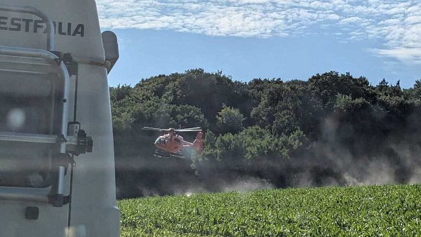 Das schwerverletze Kind wurde von Stemwede aus mit einem Rettungshubschrauber ins Klinikum Minden geflogen. - © privat