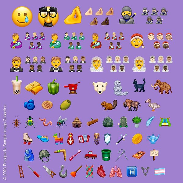 Übersicht der neuen Emojis. - © Emojipedia