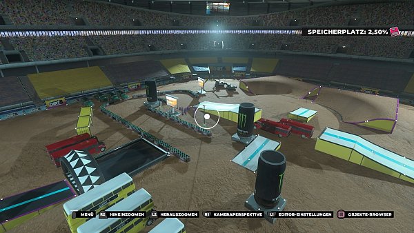 Durch die Vielfalt der platzierbaren Objekte sind unserer Kreativität im Playground-Modus keine Grenzen gesetzt. - © Codemasters