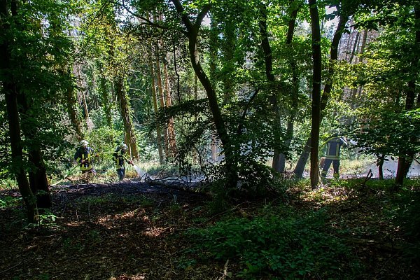 Die Einsatzkräfte im Einsatz auf dem Jakobsberg. - © Freiwillige Feuerwehr Porta Westfalica