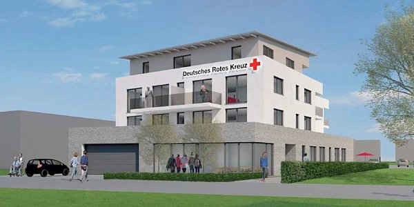 Bahnhofstraße 26: So ist der Neubau geplant, Eigentümer wird der Kreisverband des DRK. - © Gemeinde Hövelhof