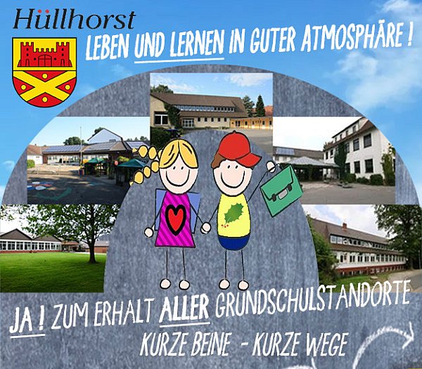 Für die Online-Petition wurde ein eigenes Logo entworfen, das alle Schulstandorte zeigt. - © Dorfgemeinschaft Büttendorf