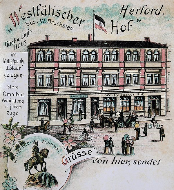 Früher: Eine Postkarte zeigt das Haus Bergertorstraße 8-10 und die Gaststätte. - © Frank-Michael Kiel-Steinkamp