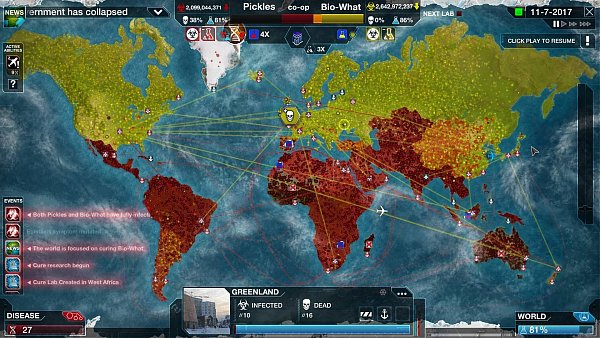Ein Screenshot aus dem Spiel "Plague Inc.". - © Ndemic Creations