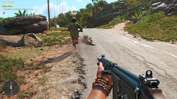 Wir folgen unseren Rebellenfreund Juan. Das Krokodil neben ihm tut nichts, es sei denn, wir sagen ihm, es soll Gegner angreifen. Dann tut es doch was. - © Ubisoft