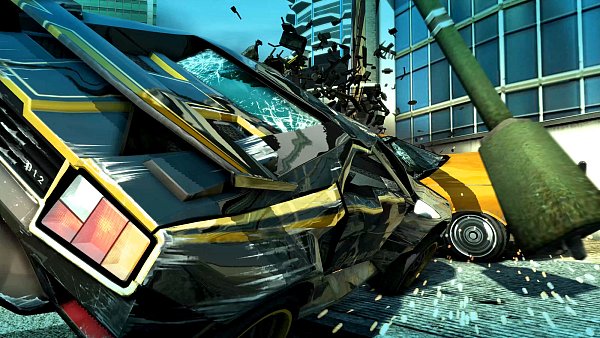 Das Schadensmodell lässt die Autos immer noch spektakulär crashen, sichtbar sind hier aber auch die Ecken und Kanten der Grafik. - © EA/Stellar Games