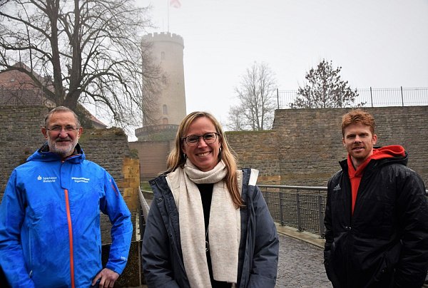 Das Hermannslauf-Organisationsteam mit unter anderen (v.l.) Rudi Ostermann, Almuth Stief und Emre Atsür arbeiten intensiv daran, einen Präsenzlauf im Jahr 2021 an den Start zu bringen. - © Horst Biere