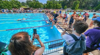 Erschwerte Bedingungen für die „Schwimmradläufer“ beim Wettkampf in Bielefeld