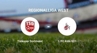 Das Team der Türkspor Dortmund gegen den 1. FC Köln U21 trennen sich unentschieden