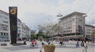 Pflanzenkübel in Bielefeld: Jahnplatz-Pläne sorgen für Diskussionen
