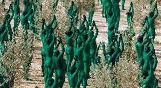 Kunstaktion mit Hunderten Nackten: Körperkunst im Olivenhain