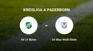 Das Spiel zwischen dem SV 21 Büren und dem SV Blau-Weiß Etteln endet unentschieden