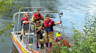 Luftmatratze auf dem Lippesee in Paderborn sorgt für Sucheinsatz