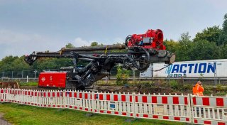 XXL-Bohrer steht quasi im Garten: Bünder freut sich über Baustart der A30-Lärmschutzwand