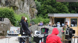 Und Action! Filmdreh an den Externsteinen in Horn-Bad Meinberg hat begonnen