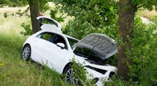 Mercedes prallt bei Büren gegen Straßenbaum an der L776