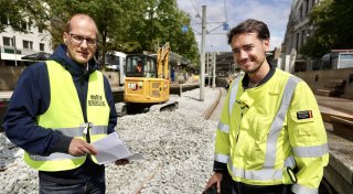 Bauarbeiten zwischen Rathaus und Landgericht: Zwangspause fürs Bielefelder Stadtbahnnetz endet bald