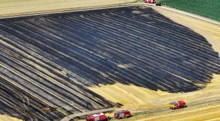 Schon wieder brennt ein Feld in Bünde: Feuerwehr muss ausrücken