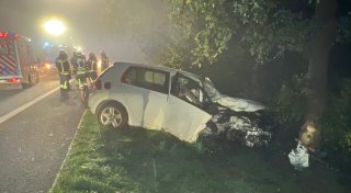 Auto prallt im Kreis Gütersloh gegen Baum: 24-Jähriger wird bei Unfall verletzt