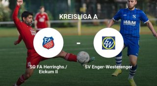 SV Enger-Westerenger behauptet sich mit knappem Sieg gegen die SG FA Herringhs./Eickum II