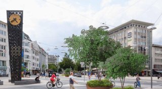 Das grüne Dutzend: Zwölf Pflanzkübel gegen die Tristesse auf Bielefelds Jahnplatz