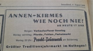 Damals beim Annentag in Brakel: Kurioses, Komisches und Kulinarisches auf dem Volksfest
