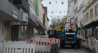Die Bad Oeynhausener Einkaufsstraße bleibt eine Baustelle - auch beim Weihnachtsmarkt