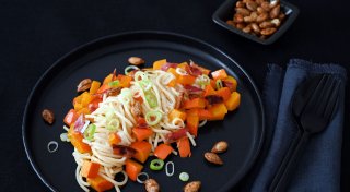 Spaghetti-Kürbis: Wenn der Bacon in cremiger Pasta kracht