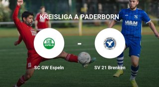 Remis im Duell zwischen dem SC GW Espeln und dem SV 21 Brenken