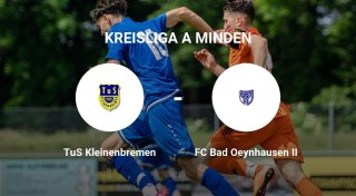 TuS Kleinenbremen setzt sich knapp durch gegen FC Bad Oeynhausen II