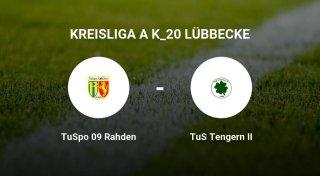 Das Team des TuSpo 09 Rahden gegen den TuS Tengern II trennen sich unentschieden